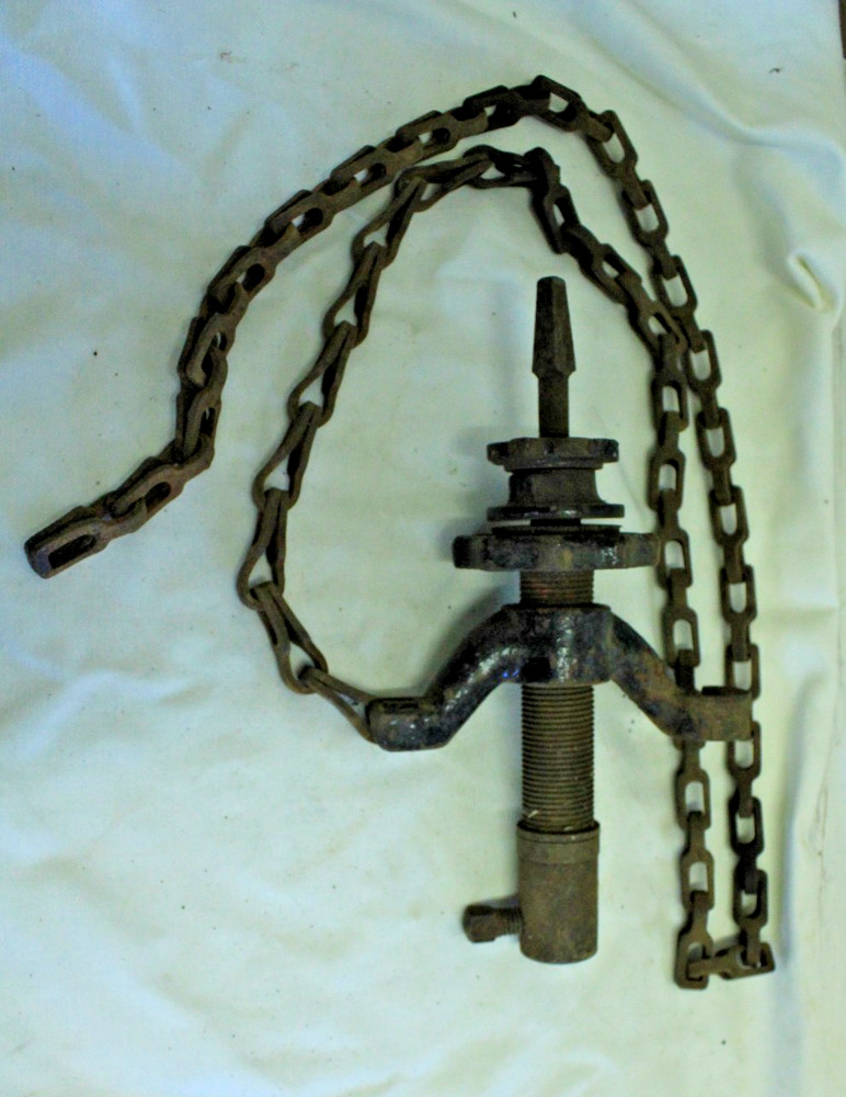 Antique chain drill missing drill head  8.5" long
