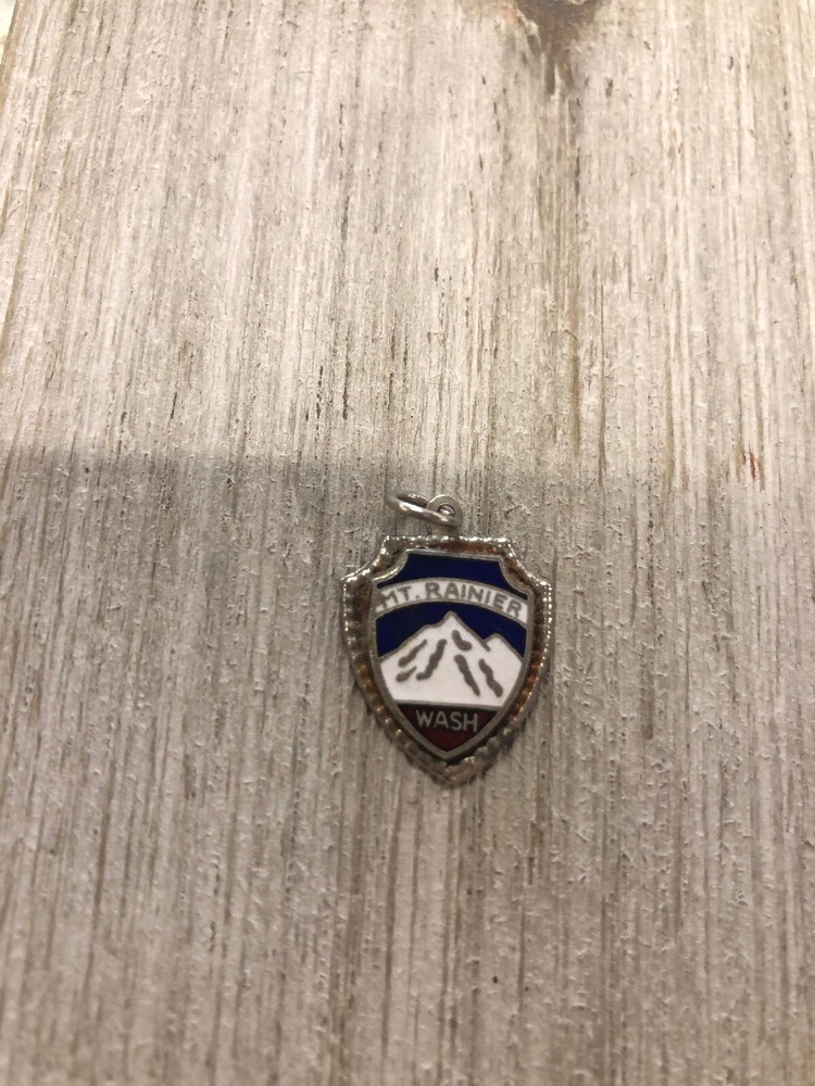 Mt. Rainier Washington Shield Shaped Pendant