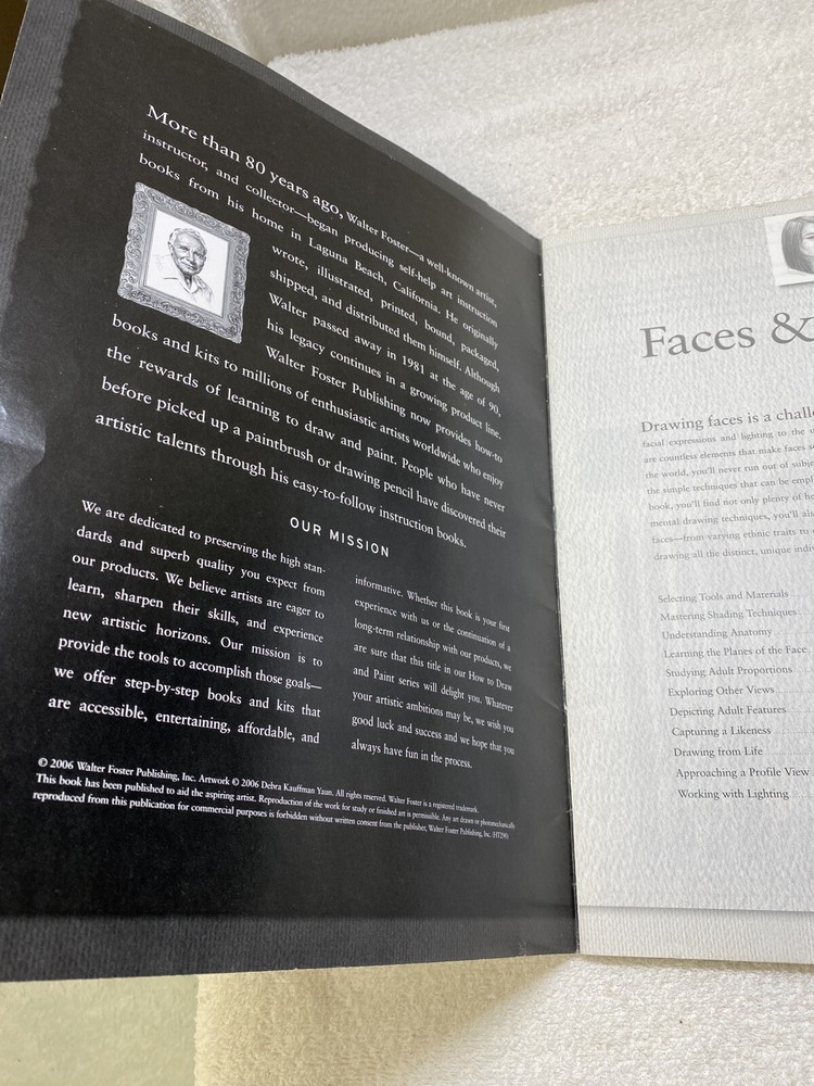 Walter Foster Faces and Features Book Drawing Manual