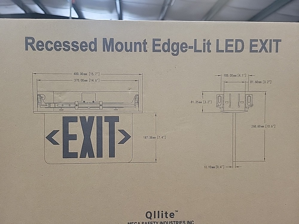 Qllite RLEX Recessed Mount Edge-Lit LED Exit BRAND NEW