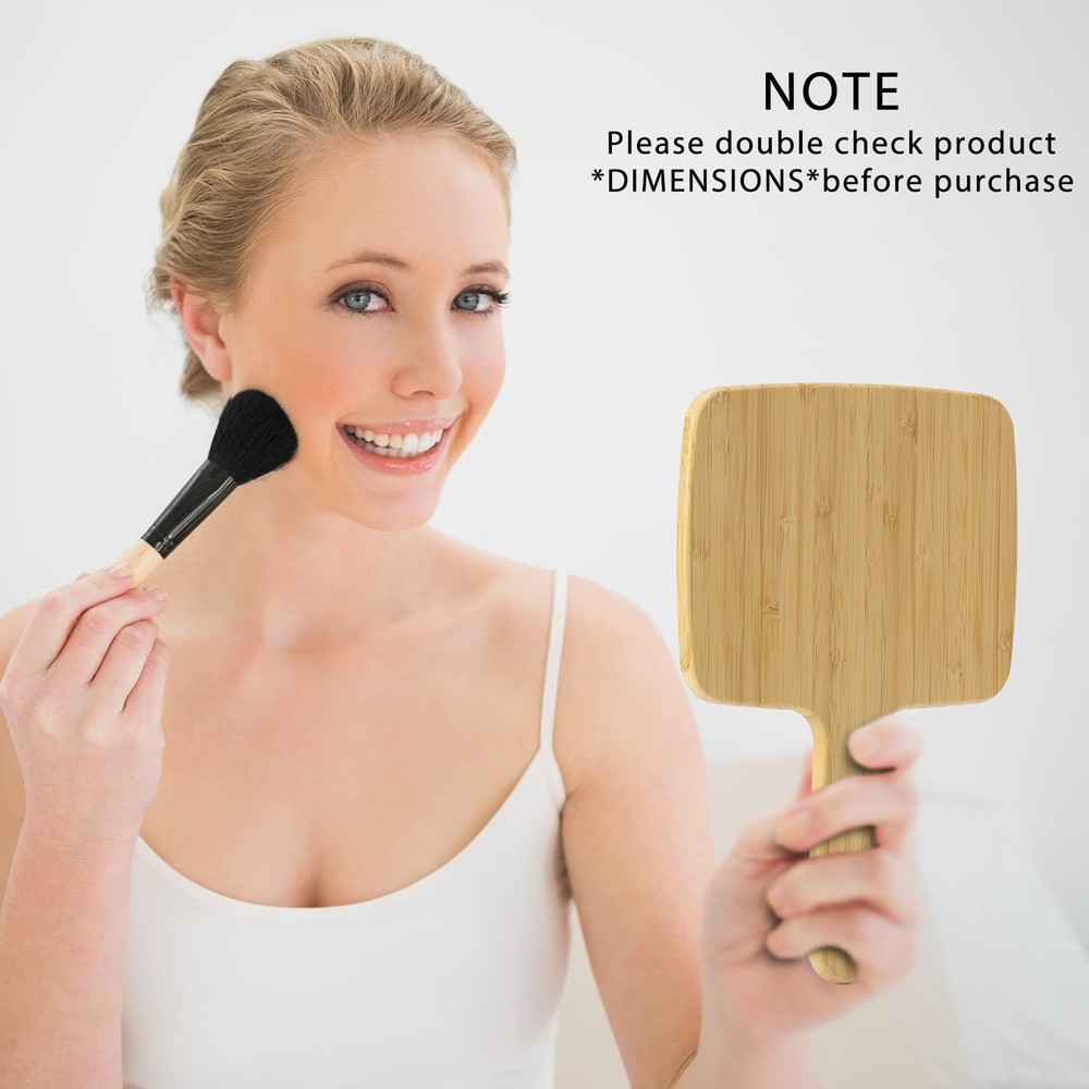 YEAKE Hand Mirror,Natural Bamboo Handheld Mirror with Handle, Single-Sided Po...