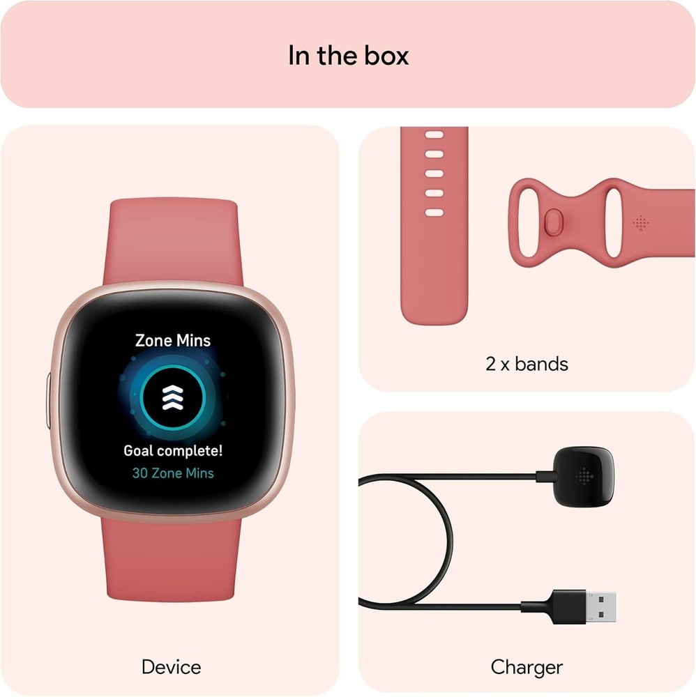 Fitbit Versa 4 Activity Tracker - Copper Rose/Pink Sand