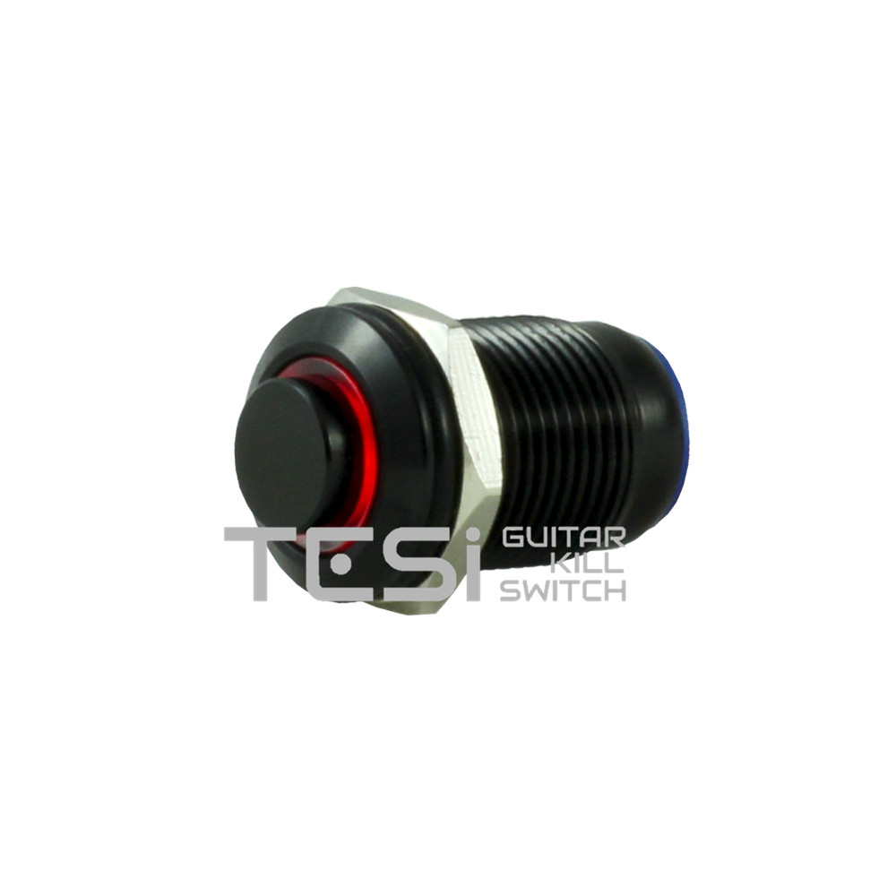 Tesi POCO 12MM LED Momentary Push Button Guitar Kill Switch Black/Red