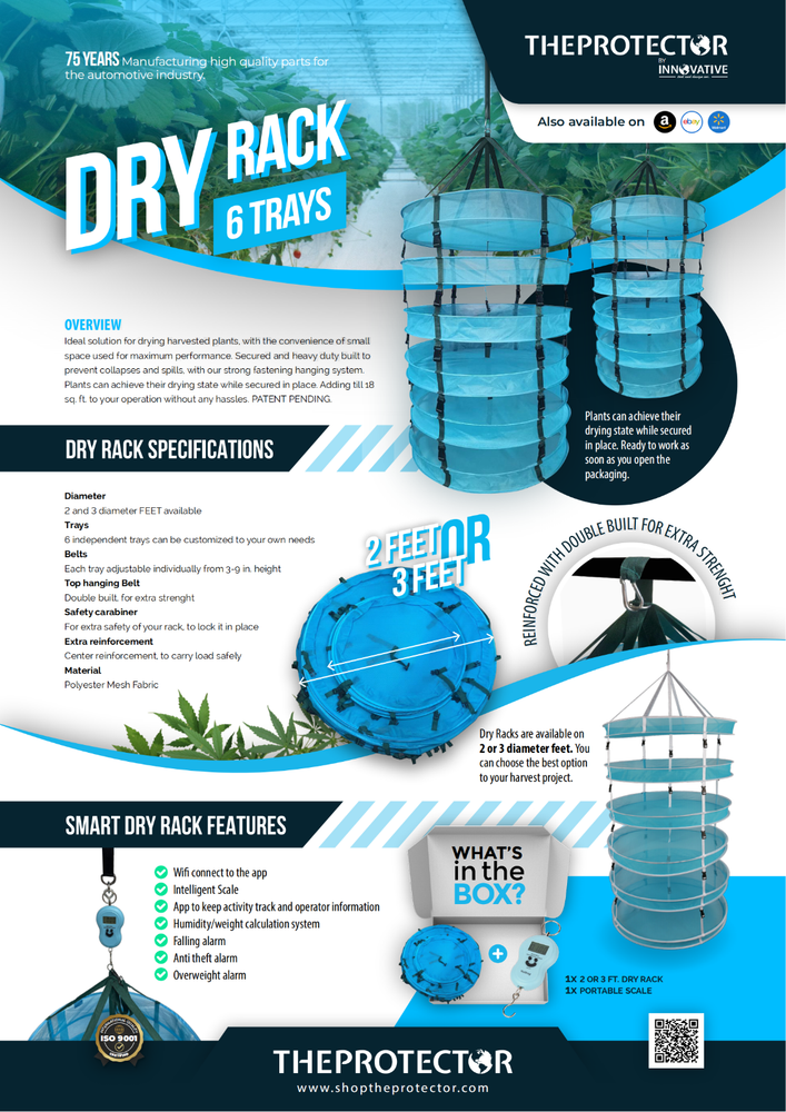 THEPROTECTOR Drying Kit Drying Net 3FT With Scale + Mositure Meter Harvest Tool