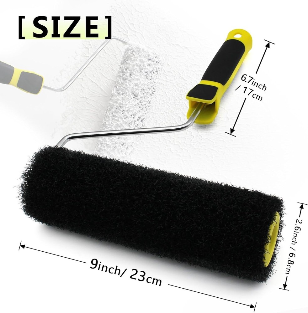 9 Inch Drywall Compound Roller Texture Brush Wall Ceiling Painting Tool