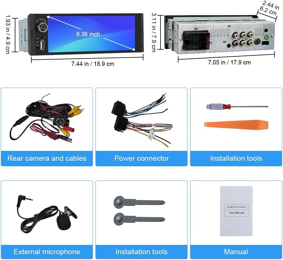 CarPlay & Android Auto Single Din Car Stereo