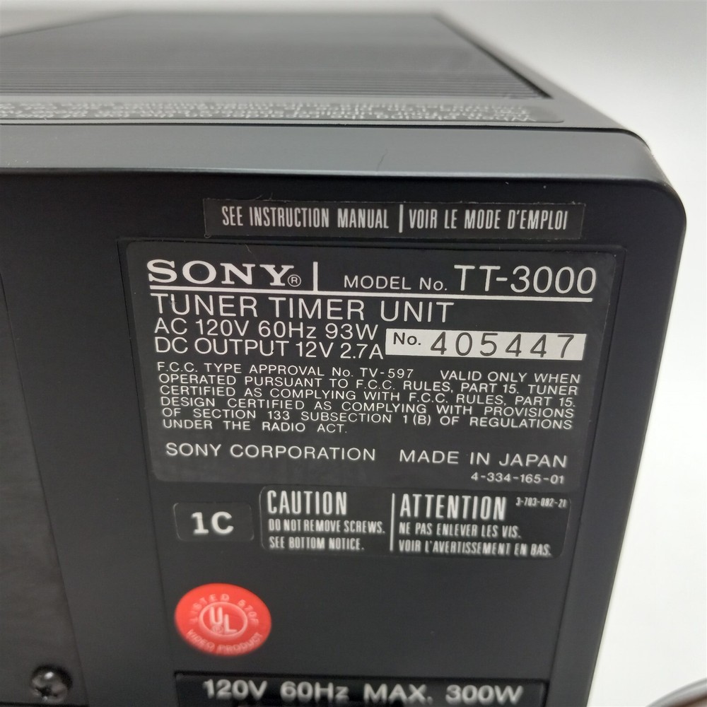 Sony TT-3000 Portable Programmable Digital Cassette Tuner Timer Unit Clock