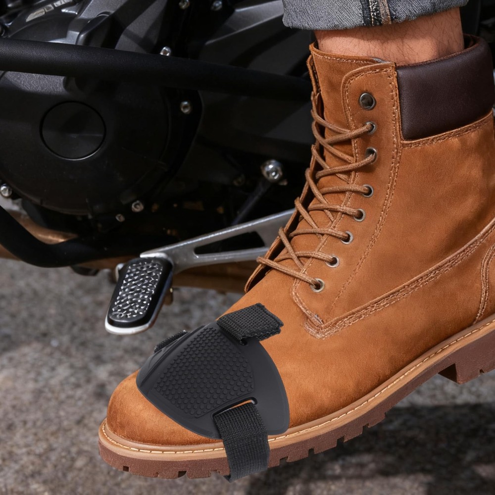 4pcs Motorcycle Shoe Protector Adjustable Motorcycle Gear Shift Pad Shoe Black