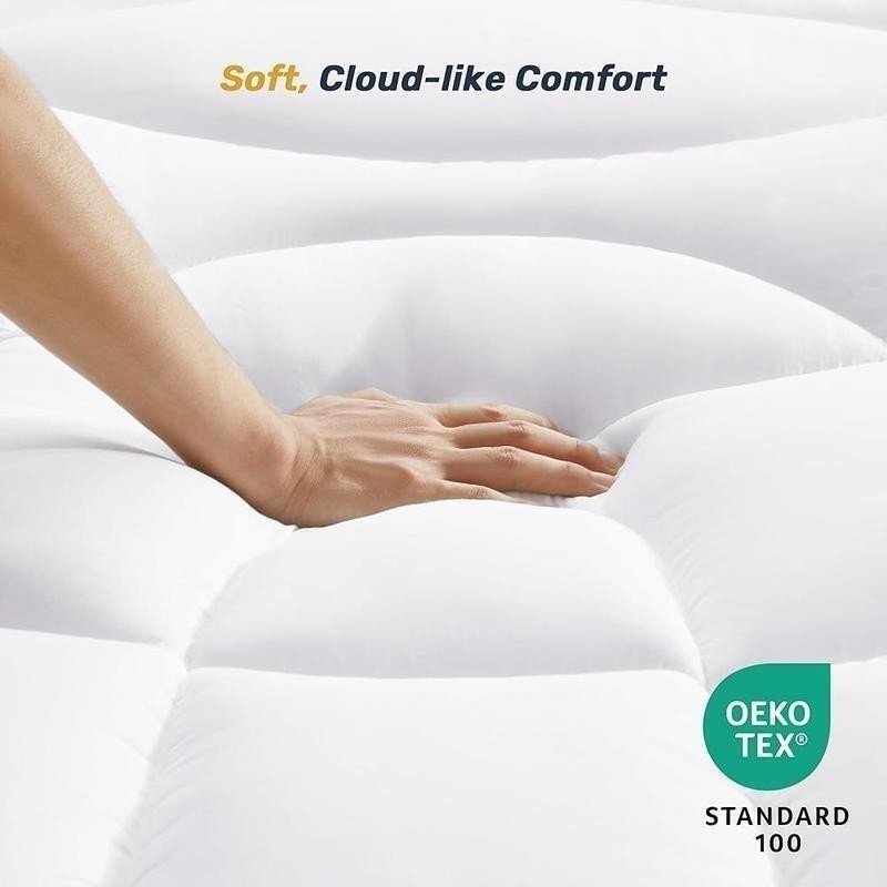 Waterproof King Mattress Pad Quilted Ergonomic Topper 5-Layer Washable Protector