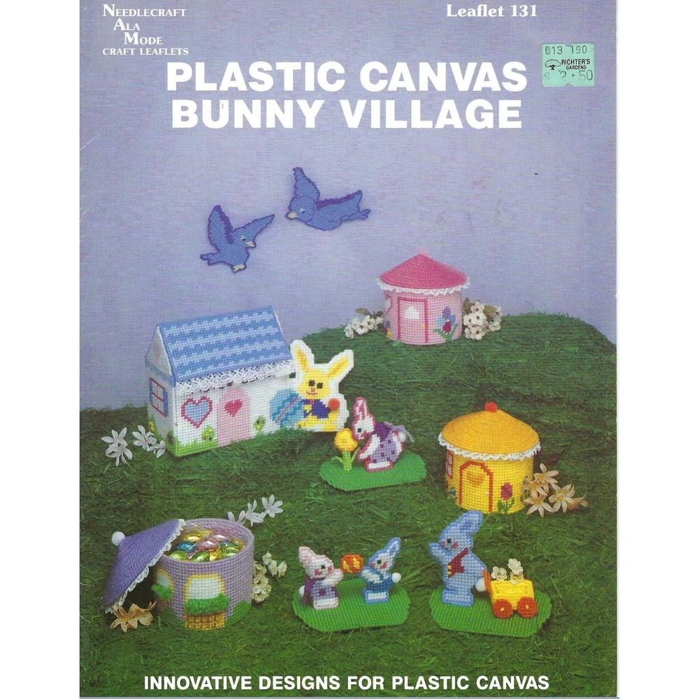 Bunny Village Plastic Canvas Pattern Needlecraft Ala Mode #131