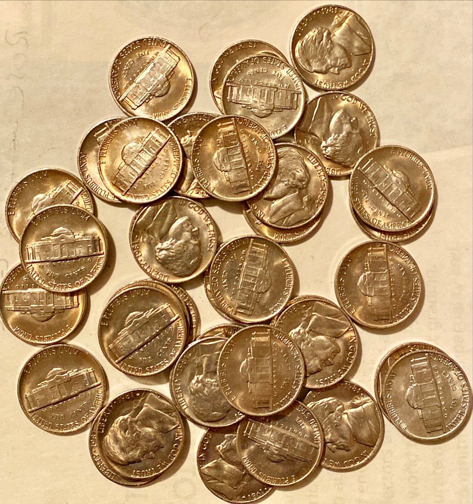 1981 P BU Roll Jefferson Nickels