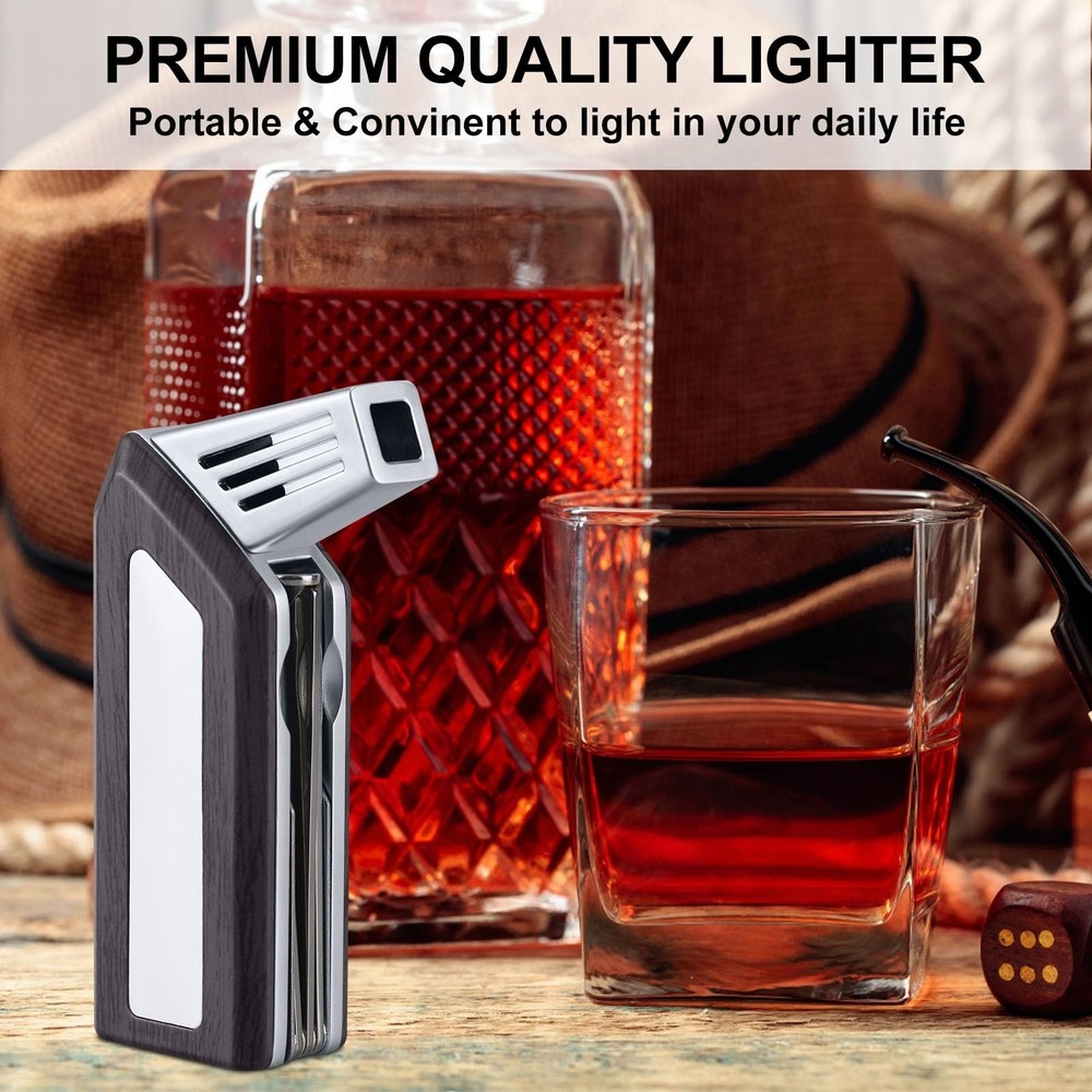 Soft Flame Lighters Mahogany+Silver Combo