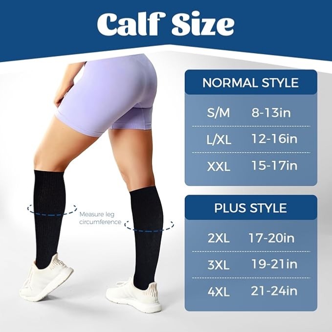 Compression Socks 3 Pack Women Size Small/Medium 8”-13”