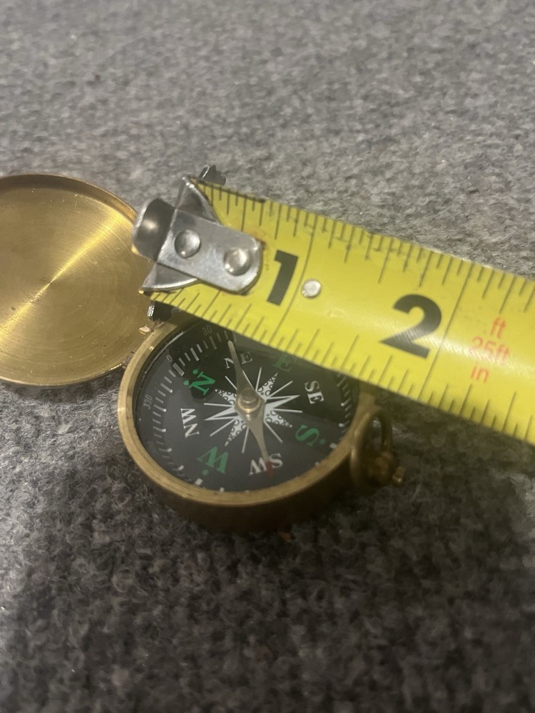 Flip Top Polished Brass Pocket Compass