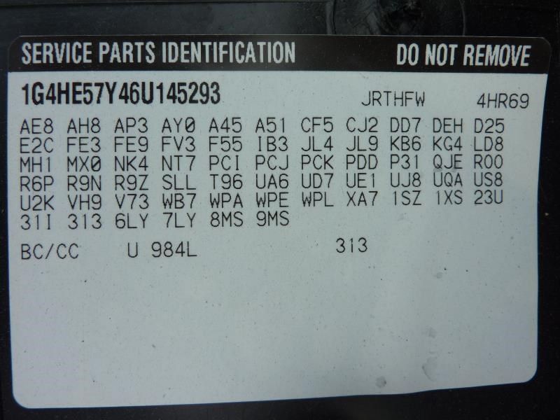 2006 Buick LUCERNE Speedometer MPH CXS