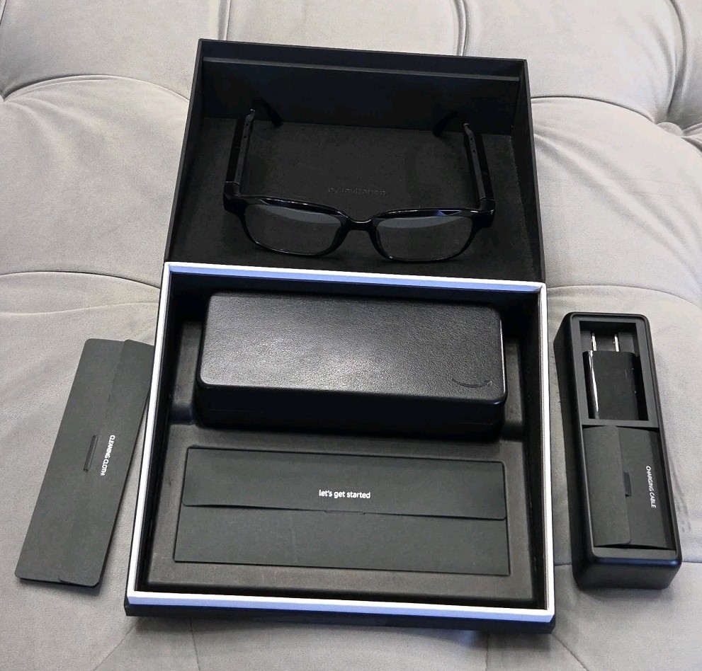 Amazon Echo Frames 1st Generation New Open Box Black Rectangle Smart Glasses