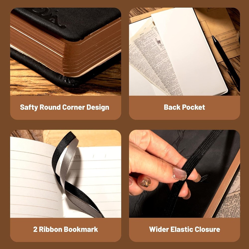 pass Leather Notebook Journal for Men, 100 GSM 288 Pas Lined