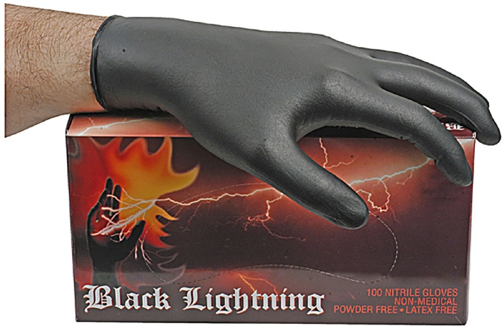 Black Lightning Nitrile Glove Medium; 100 per Box For Universal