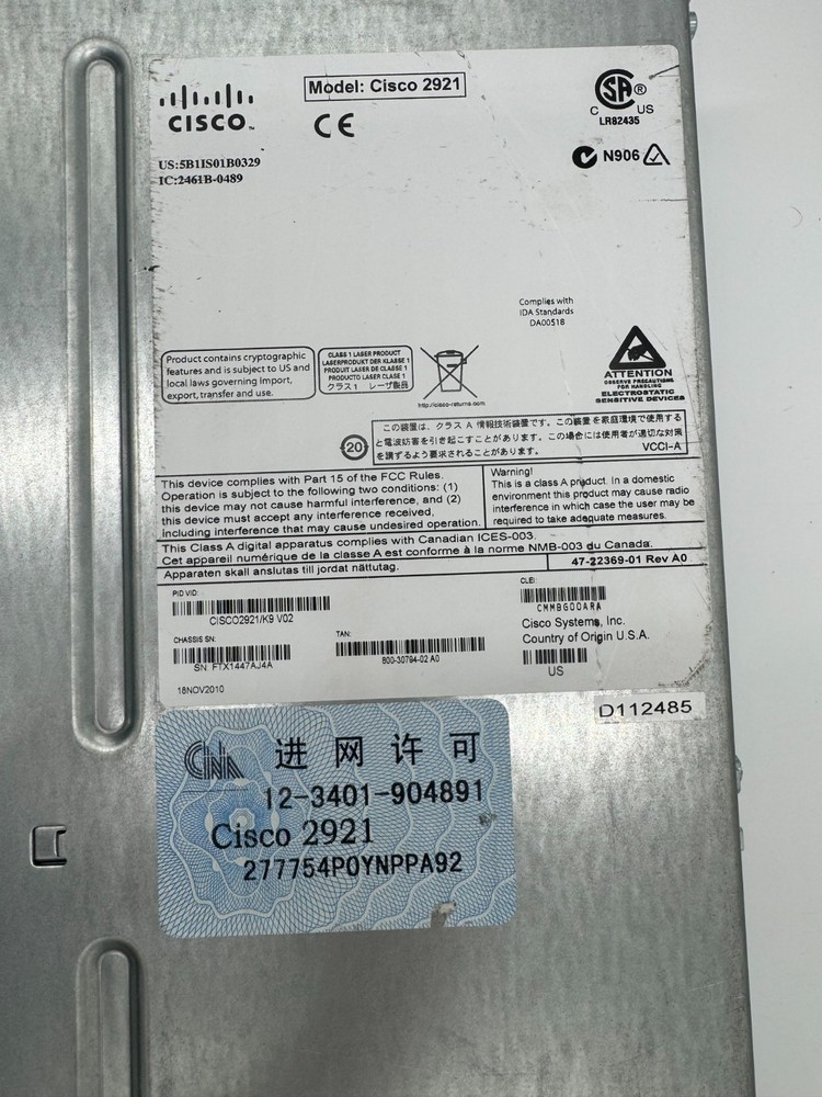CISCO2921/K9 Integrated Services Router