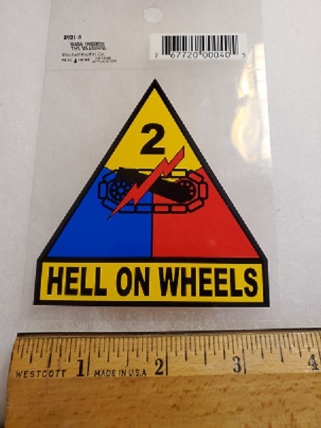 2ND ARMORED DIV WINDOW STICKER, ARMY, ARMOR