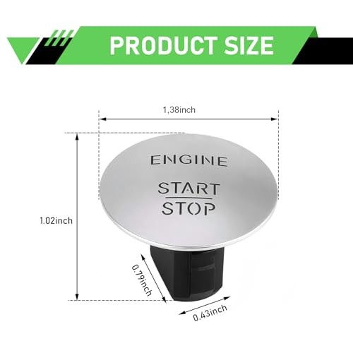 Car Engine Start Stop Button Switch, Vehicle Start Button Replacement Part,
