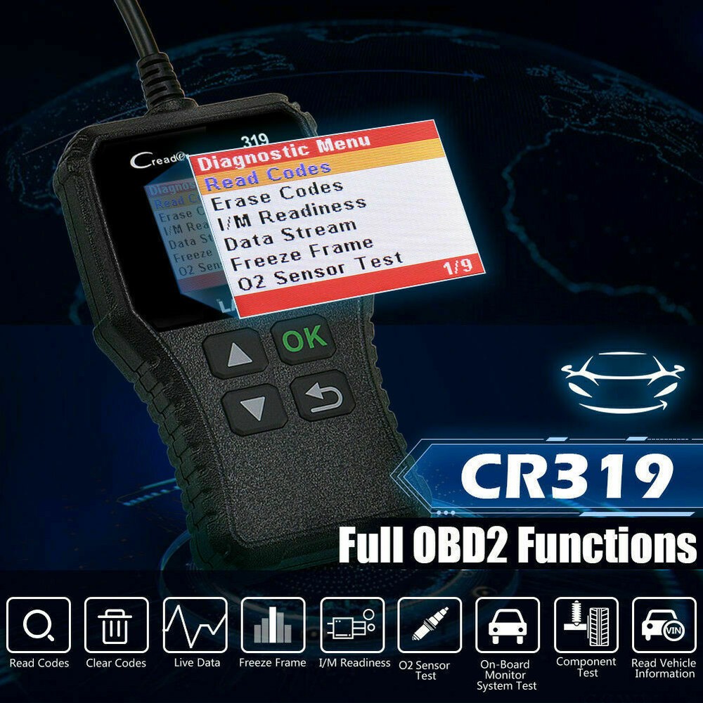 LAUNCH CR319 OBD2 Scanner Full OBDII Functions Diagnostic Tool Car Check Engine
