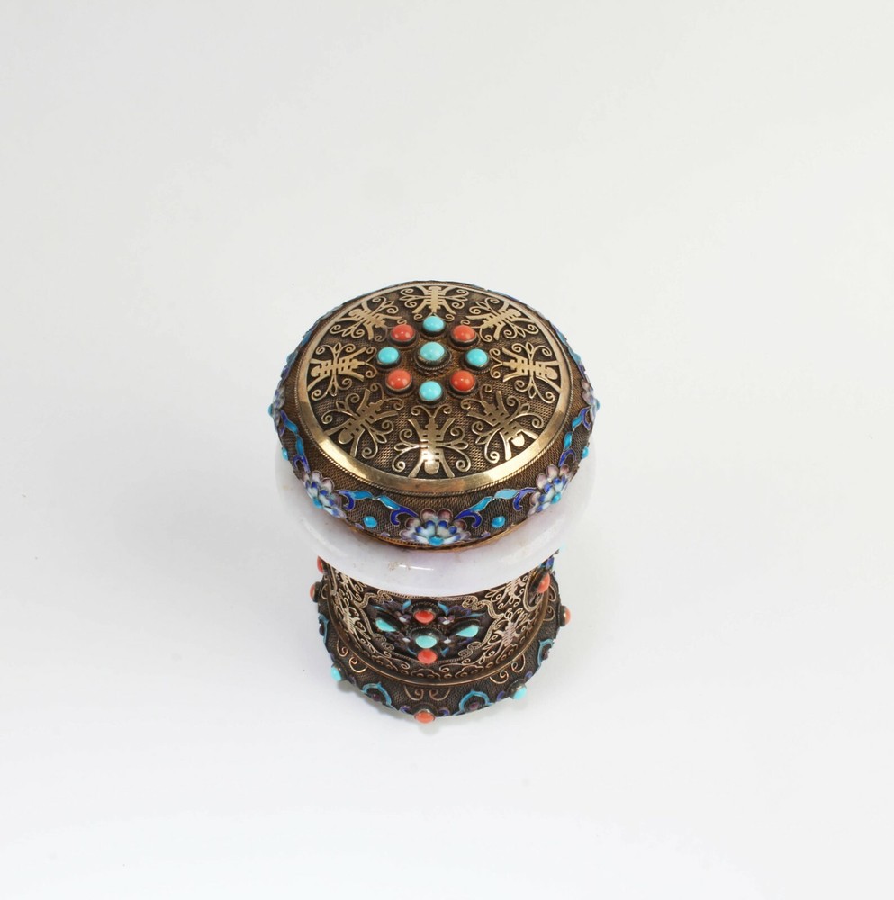 A Gilt Gold Silver Round Container