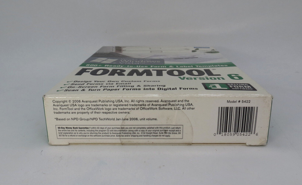 OfficeWork Formtool Version 6 Computer Software Windows XP Vista 7
