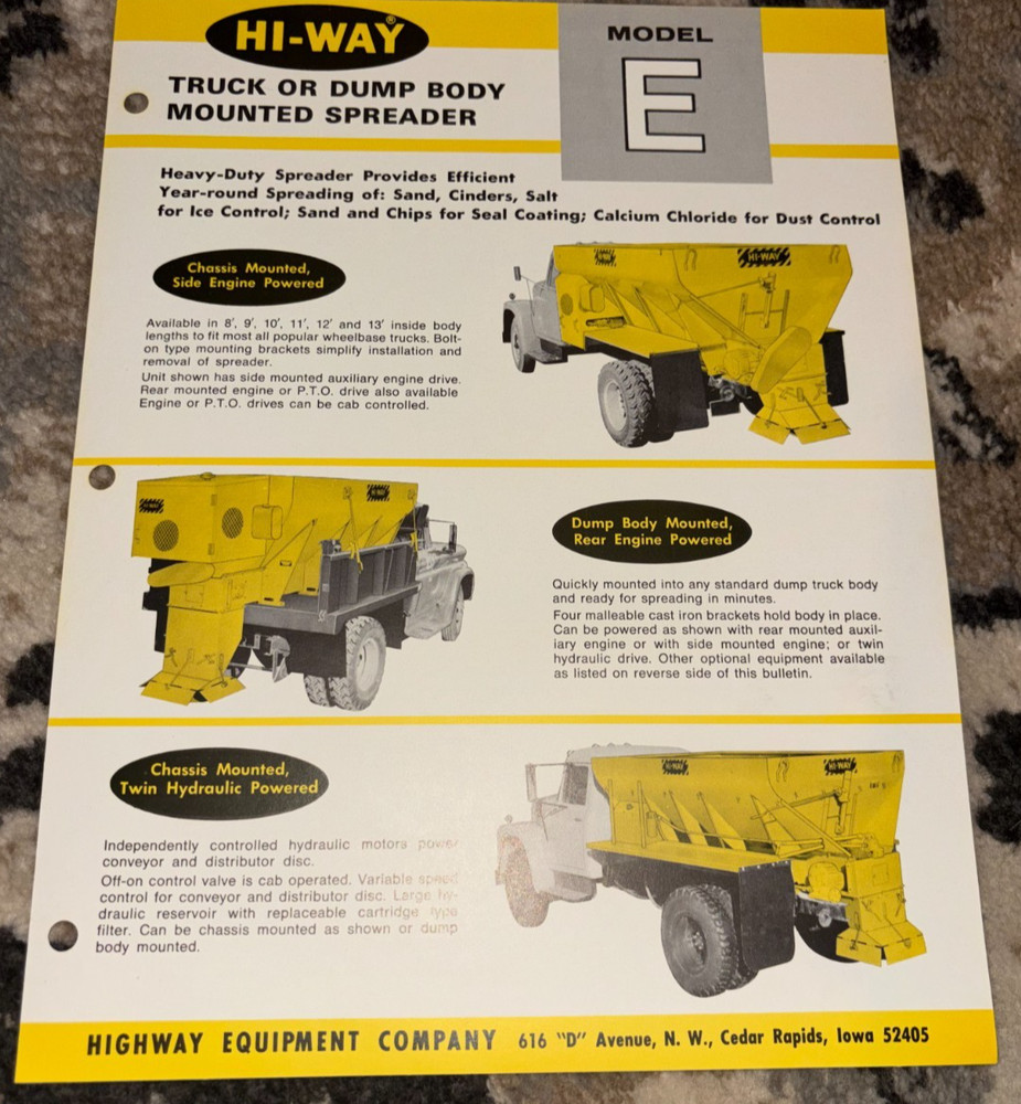 Hi-Way Model E Spreader Brochure AMIL25