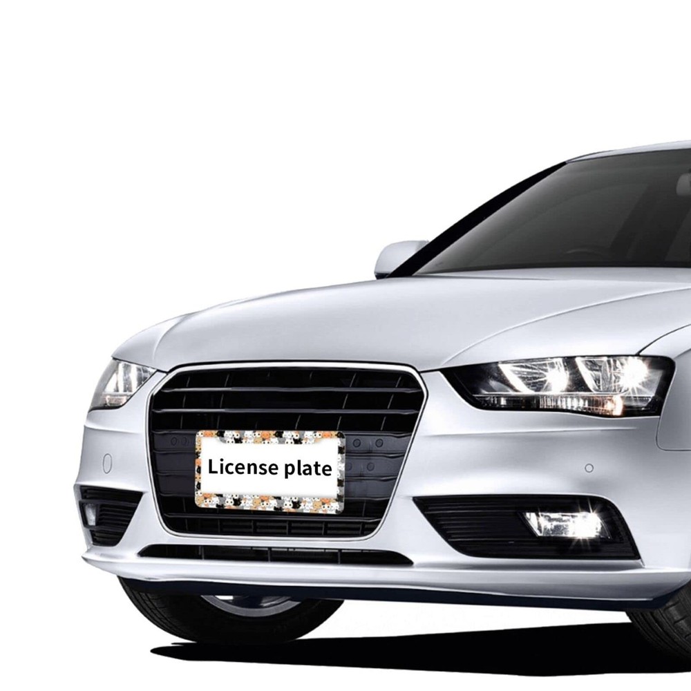 Cute Cat Pattern License Plate Frames 2 Pack 2 one size,