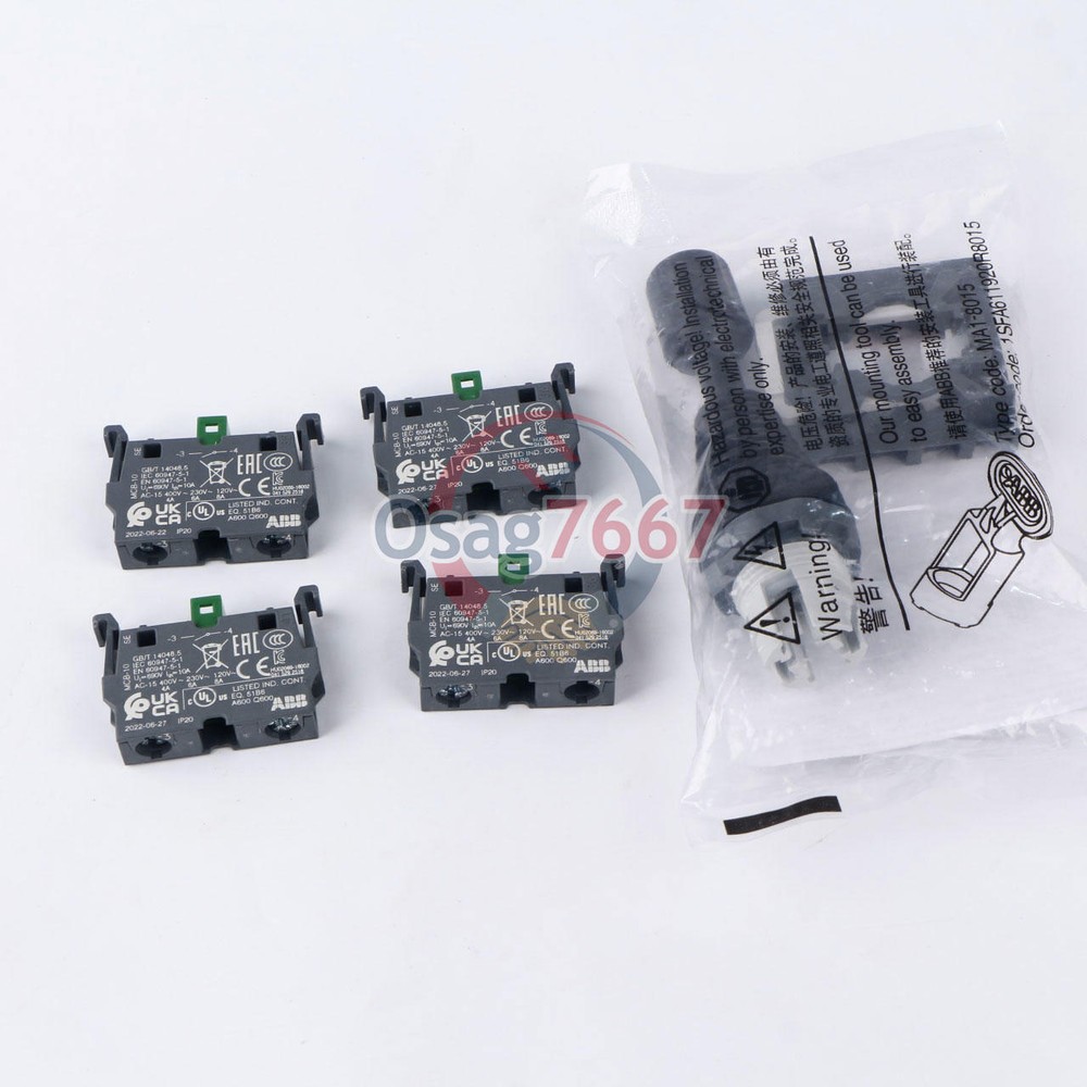 ABB Control Joystick Switch MJS6-40B with 4 MCB-10 Contacts Reset Type NEW