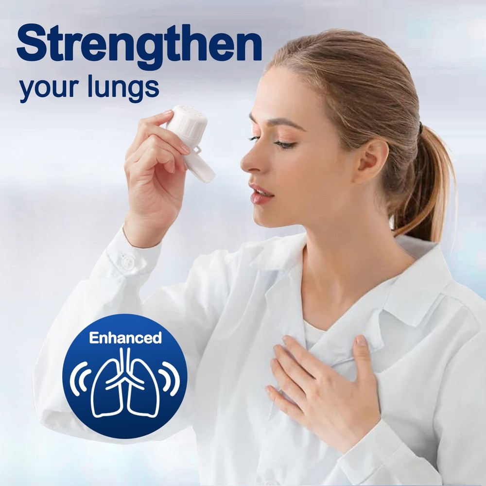 Flutter Valve Device for Lungs, Breathing Exercise White