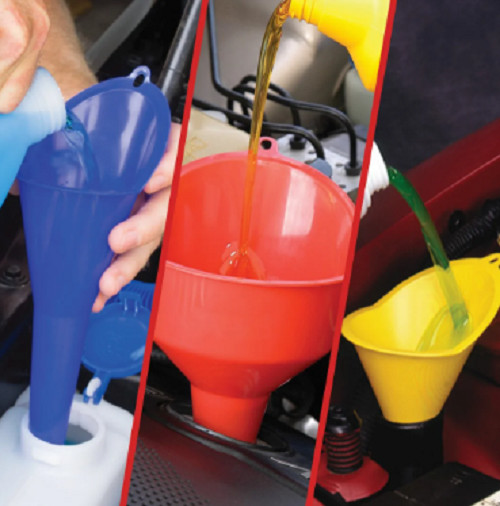 (2 pack) Hyper Tough Super Funnel Trio, Multi Purpose Plastic Automotive Funnel