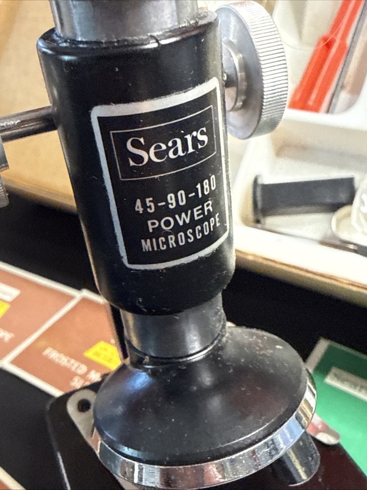 Sears Golden Science Microscope Set In Original Box Vintage