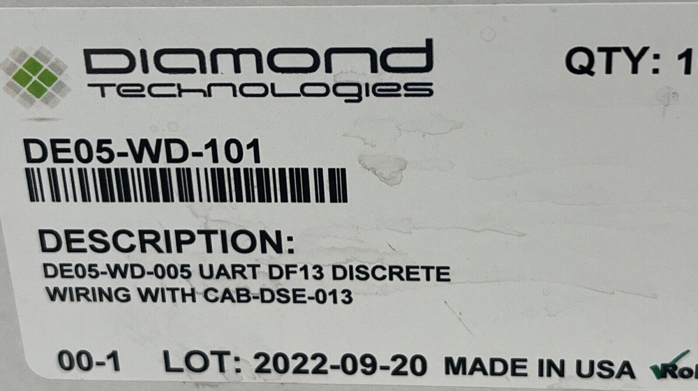 DIAMOND TECHNOLOGIES DE05-WD-101 ,Ultra compact based barcode scan +CAB-DSE-013