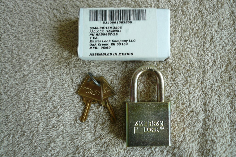 BRAND NEW - USGI MASTER LOCK (PADLOCK) - SMOOTH SIDED