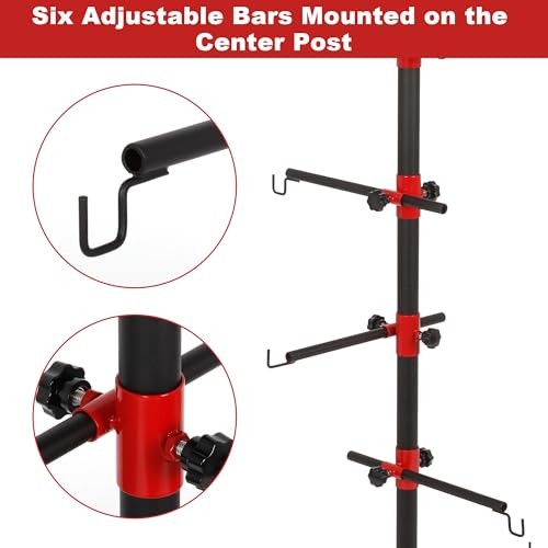 Panel Tree Automotive Paint Stand with 6 Hook Levers, 47 Inch Panel Holder