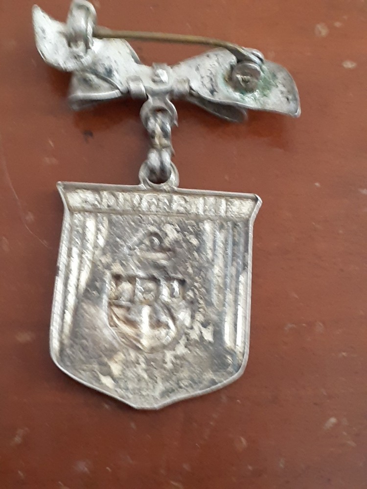 Vintage Sterling Silver USN In Service Navy Dangle Shield