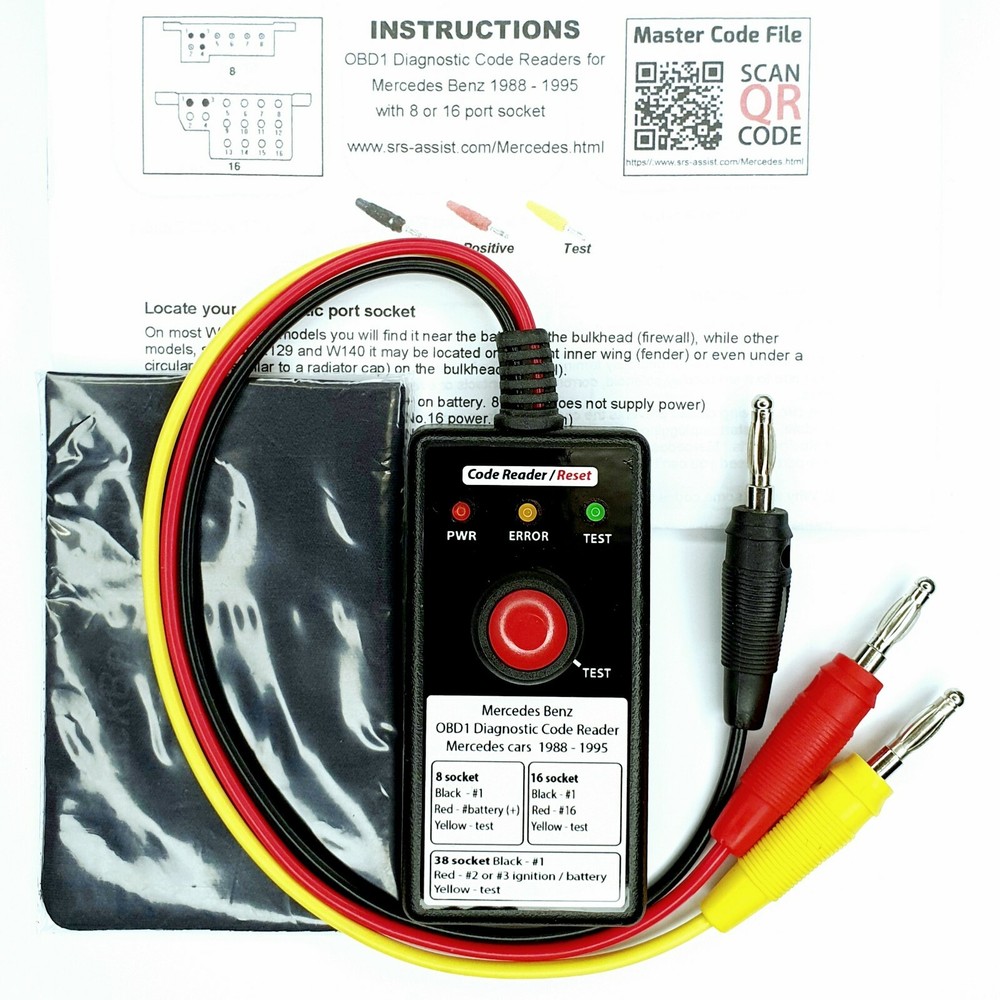 Mercedes OBD1 Diagnostic code reader for cars with the 8 or 16 Port Socket