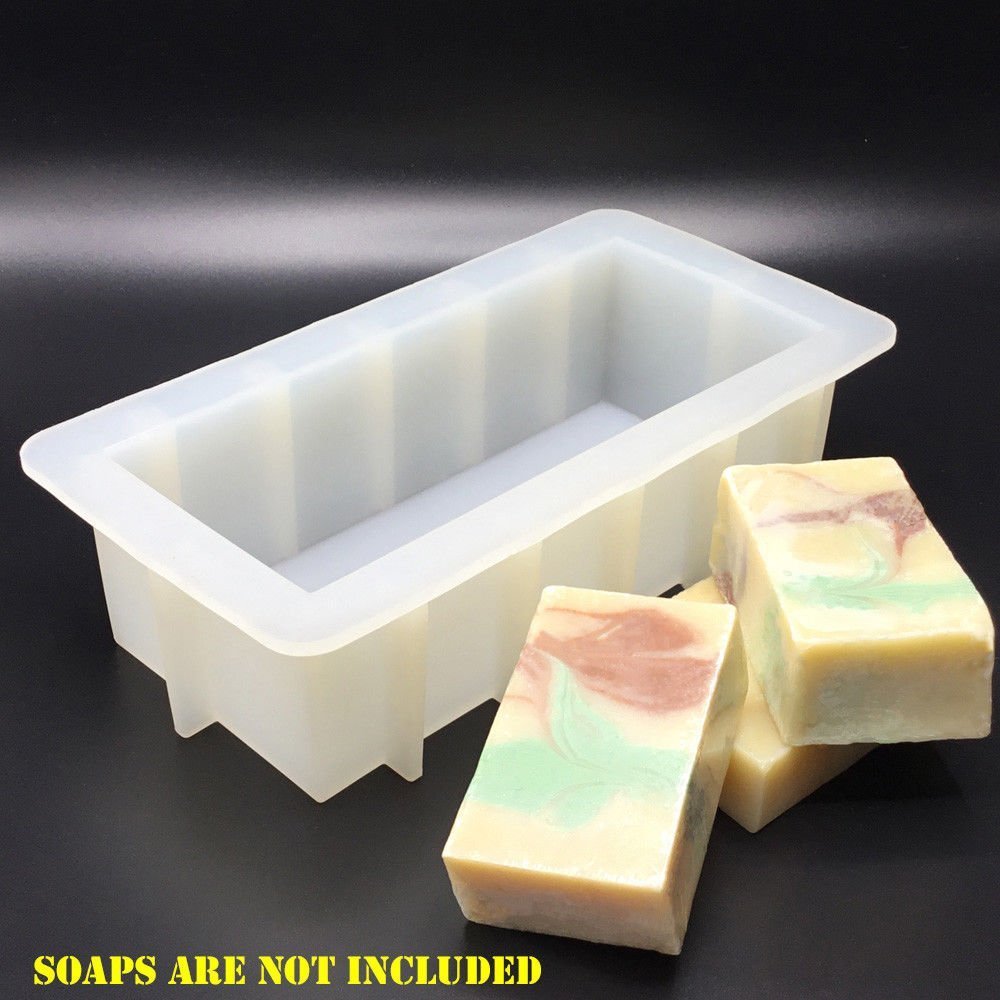 Rectangular Silicone Loaf Soap Mold 39 oz With a Flat Soap Cutter USA