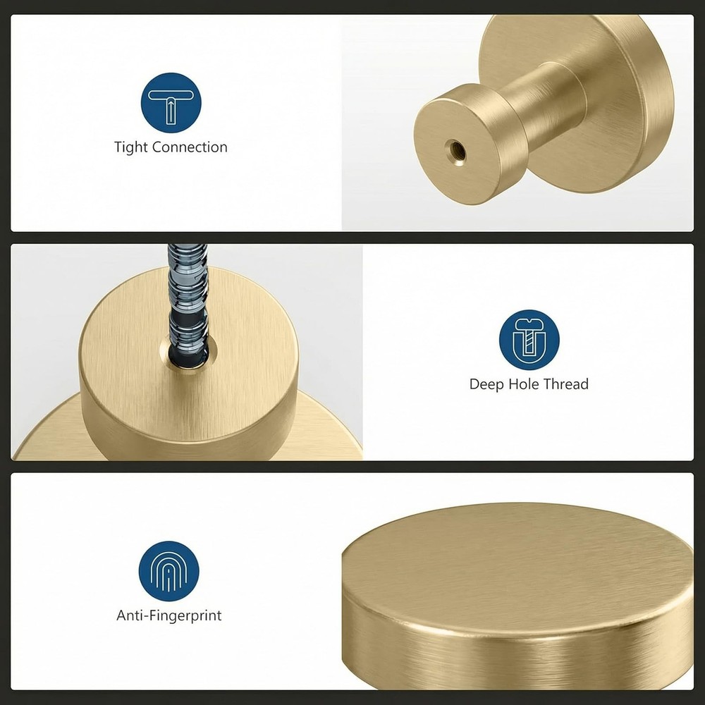 30 Pack Cabinet Knobs Champagne Bronze Drawer Knobs Solid Dresser Knobs for D...