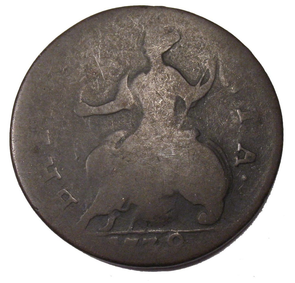 OLD COLONIAL COINS 1739 HALF PENNY