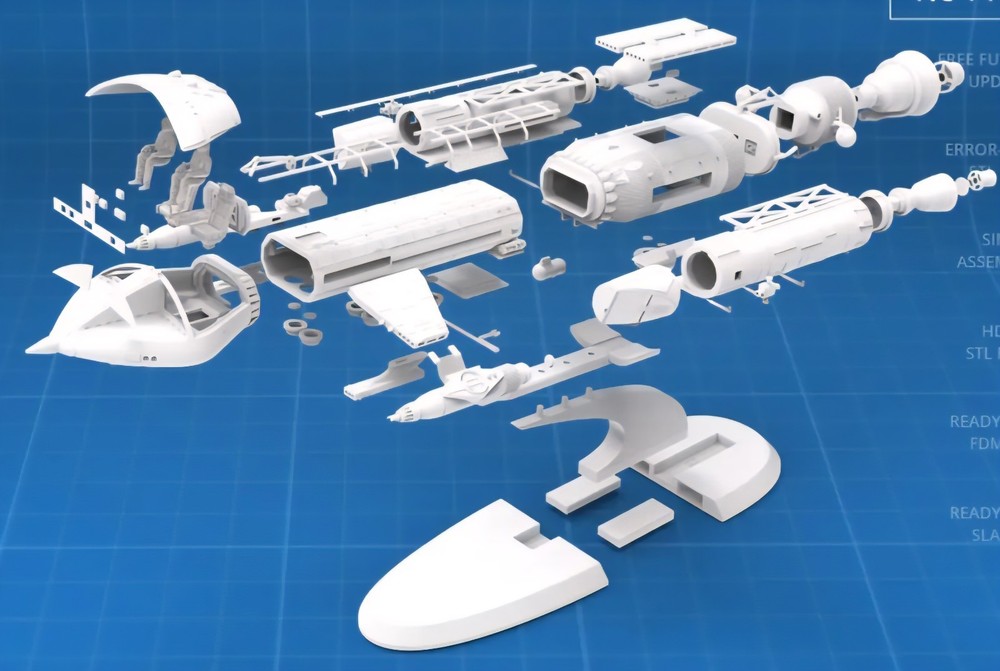 Space 1999 Hawk Interceptor 1/32 Display Model Kit 23" Custom 3d Design Huge