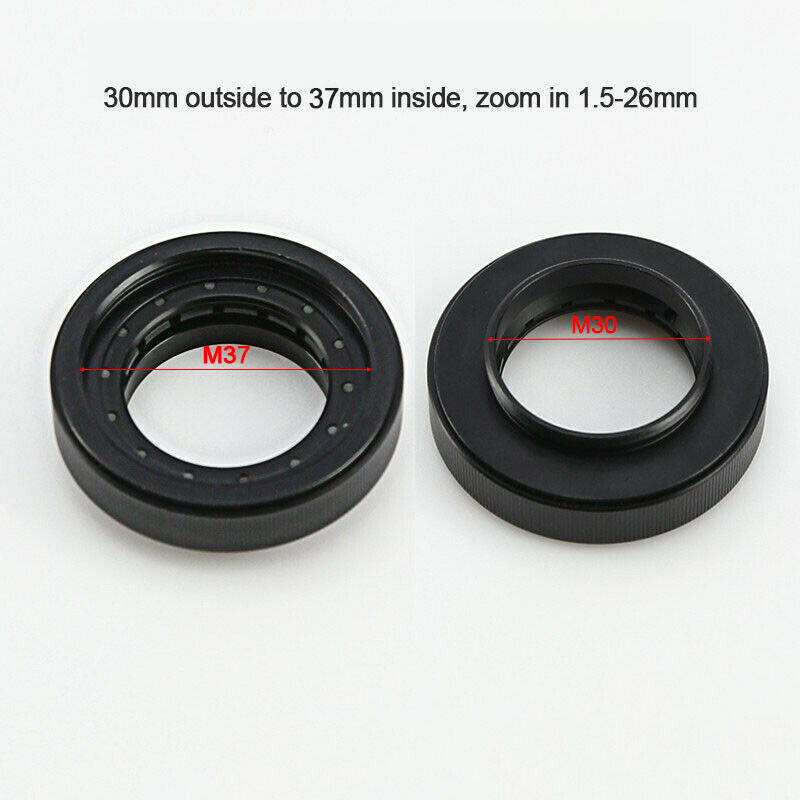 Adjustable 1.5-26mm Iris Diaphragm M30 to M37 Camera Lens Module Adapter Ring