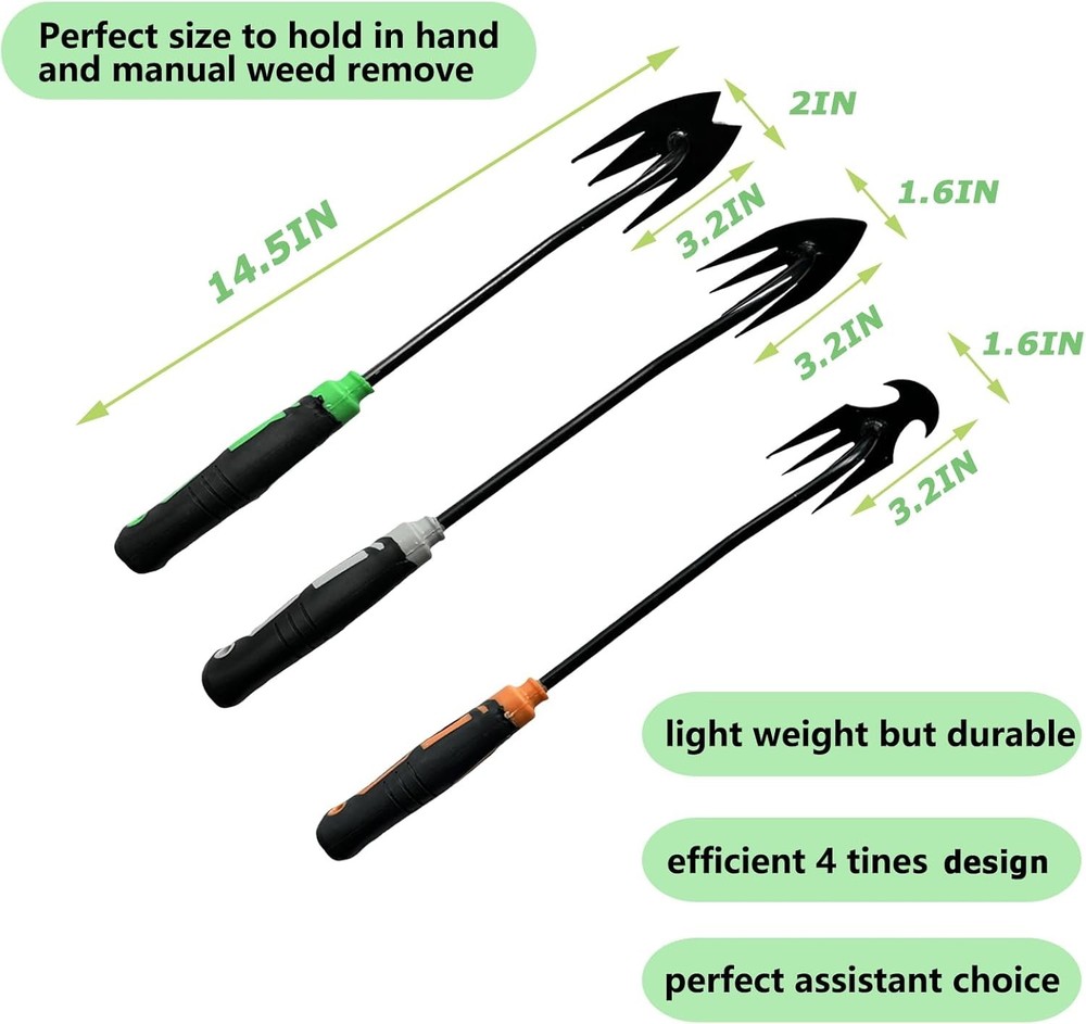 3Pcs Weed Puller Tool Garden Weed Pulling Tool,Portable Garden Weeder Tool,Garde