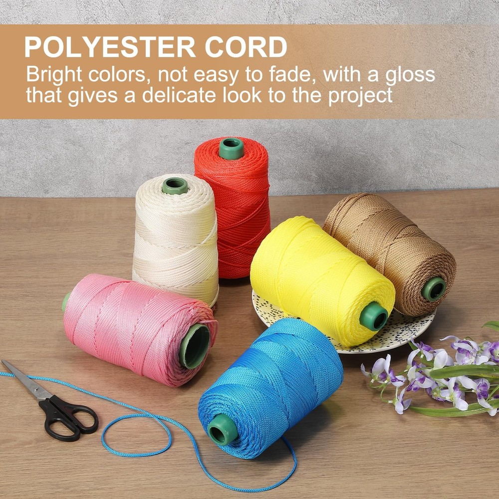 Polyester Macrame Cord, 3mm x 219 Yards Polypropylene Macrame Cords Braided C...