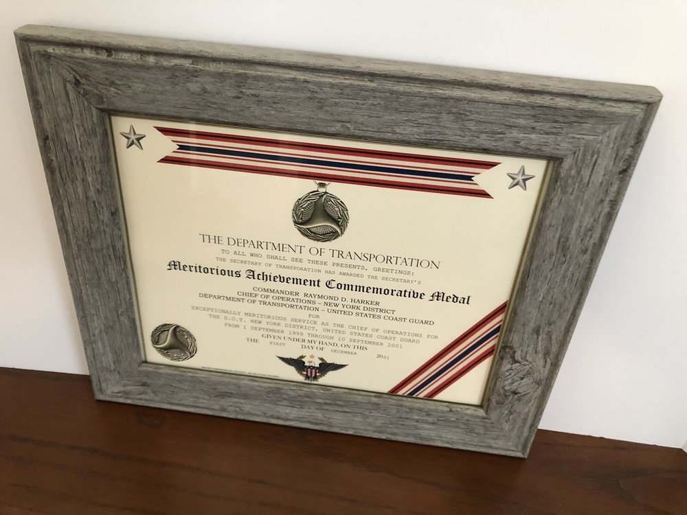 DOT ~ MERITORIOUS ACHIEVEMENT COMMEMORATIVE MEDAL CERTIFICATE ~ Type 1