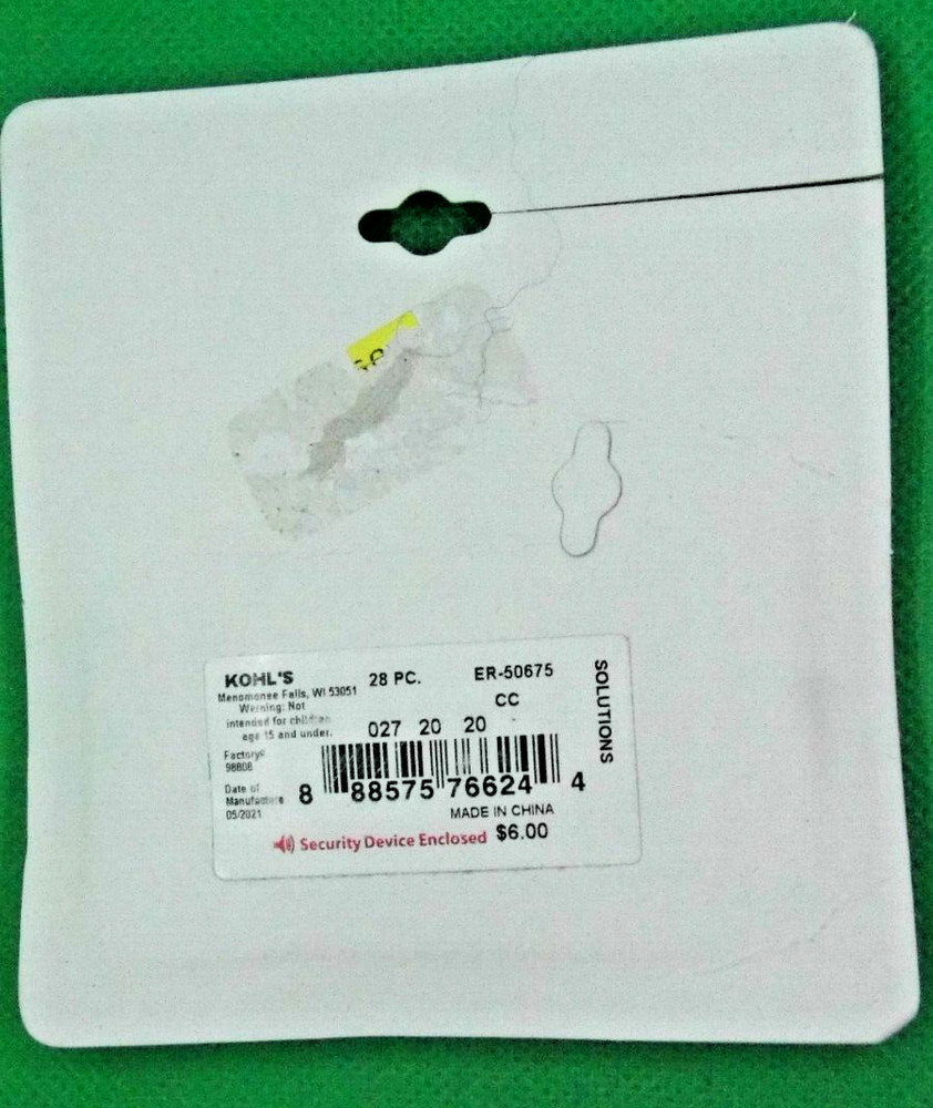 Kohl's Solutions #50675 Assorted Replacement Earring Backs, 28 pcs. -More Below
