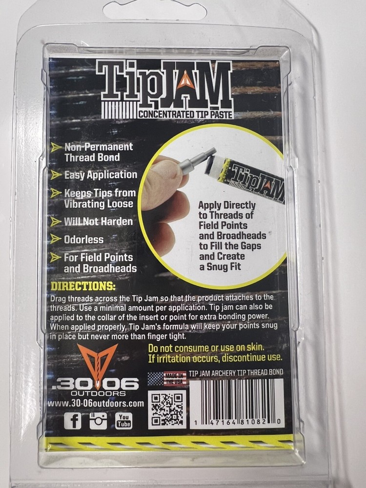 WOW! TipJam Tip Jam Concentrated Tip Paste Archery Thread Bond & FAST FREE SHIP!