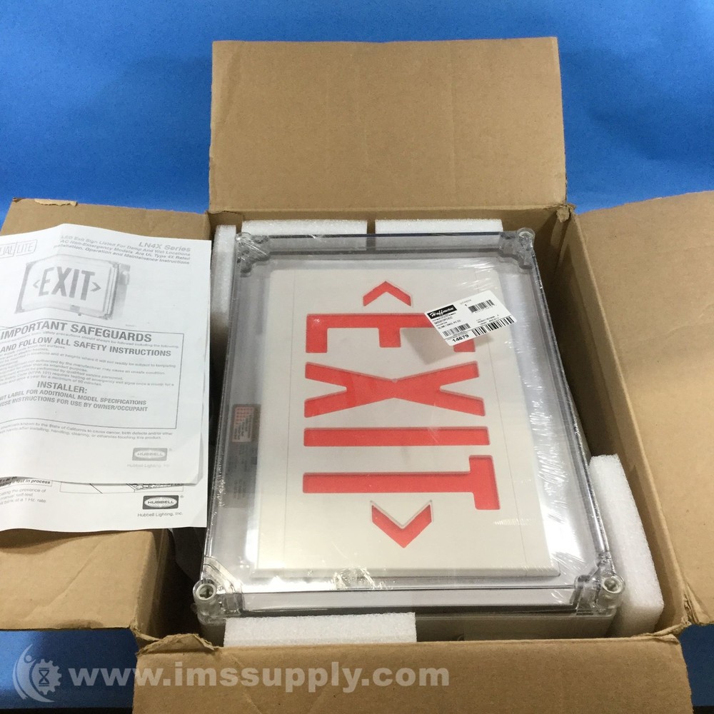 Hubbell Lighting LN4XRWEI Exit Sign FNOB